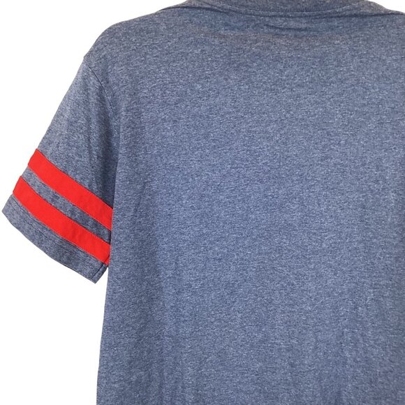 Marvel Spider-Man Graphic‎ Tee Size Small Blue & Red Striped Sleeves - Picture 7 of 8
